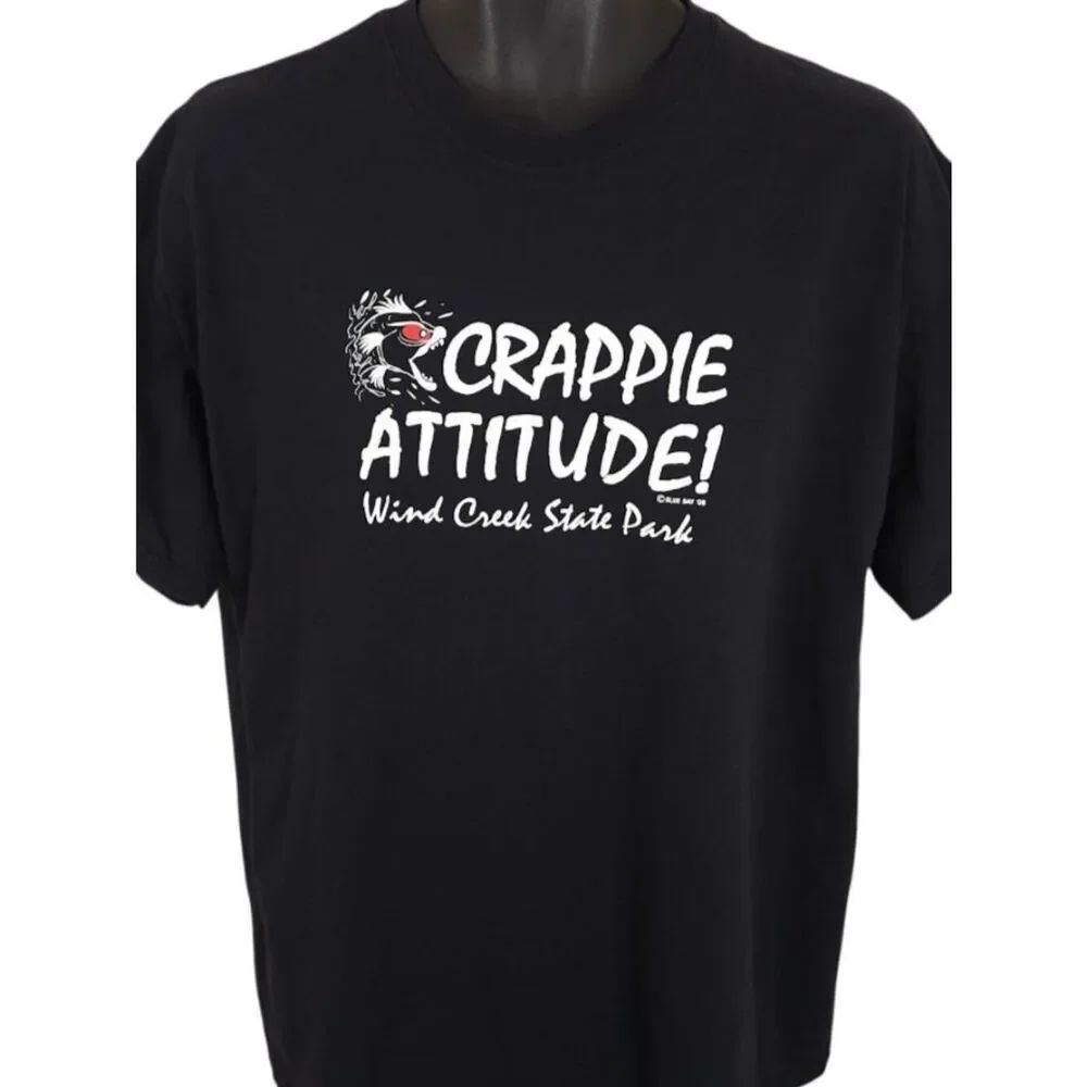 Wind Creek State Park T Shirt Mens Size XL Black Crappie Fishing Nature Tee